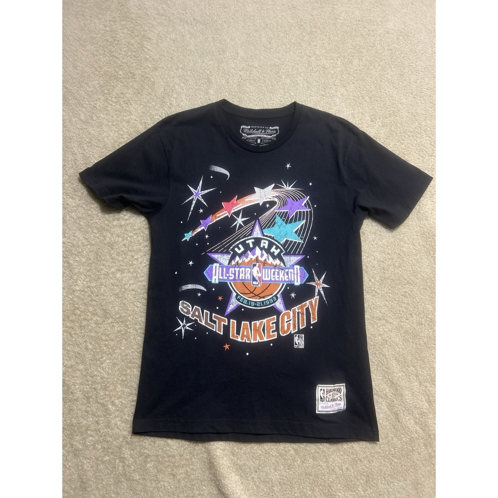 Mitchell & Ness 1993 All Star Weekend Utah T Shirt Men's Medium Black HWC‎ NBA